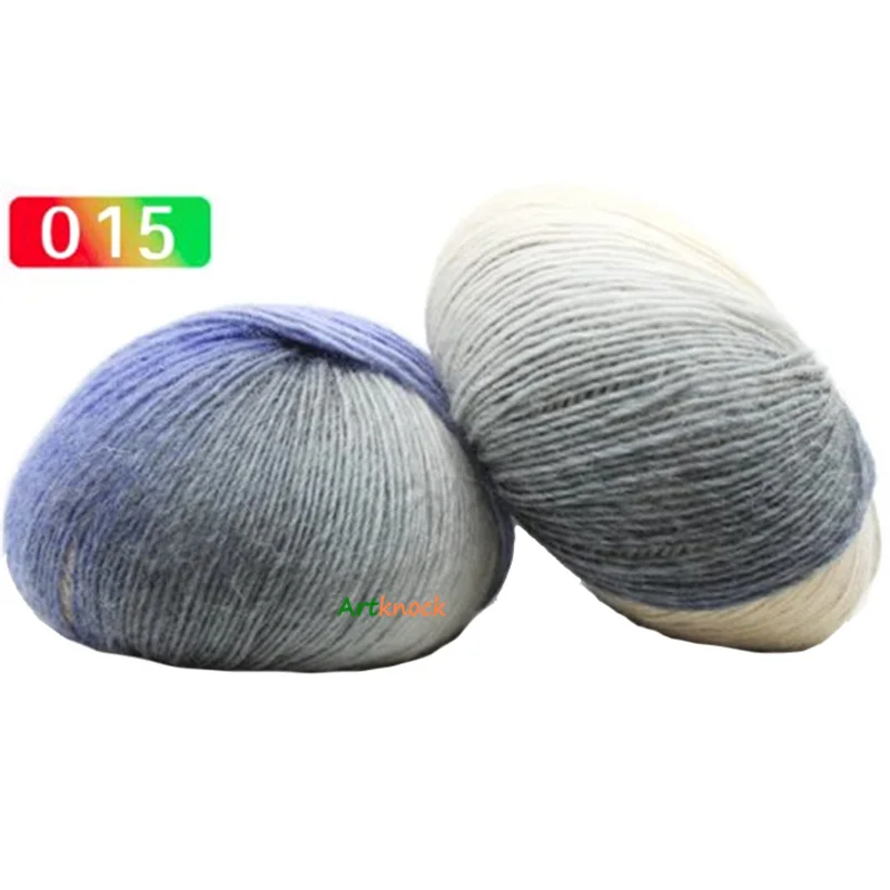 15 1pc 50 г Радужная пряжа, шерстяная пряжа для вязания крючком, необычная пряжа для вязания Ланы, пряжа для ручного вязания, цветная мягкая тонкая пряжа - Цвет: 15 1pc