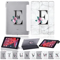 smart tablet ipad cover cases for apple ipad 10 2 inch 9th gen 2021 initial name letter series automatic wake up tri fold shell