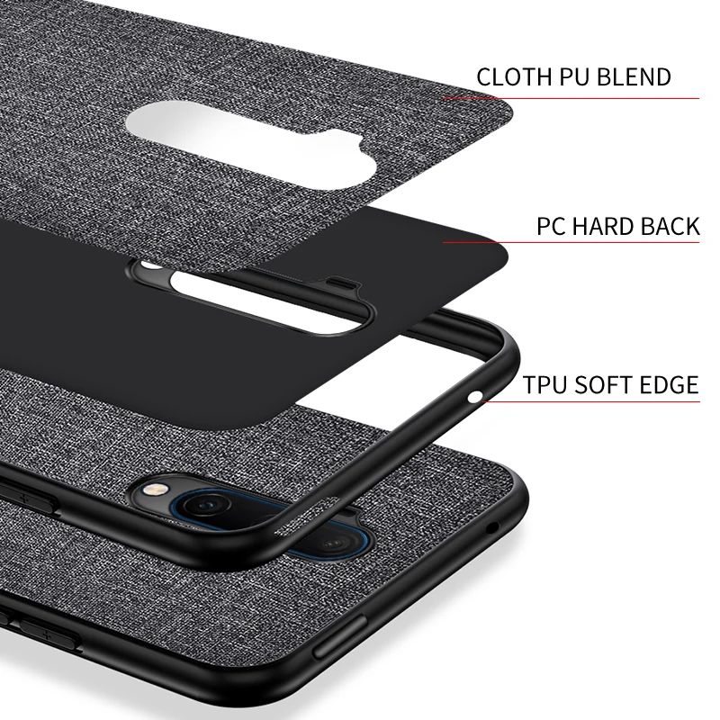 

For OnePlus 7T Pro Case Silicone Soft Edge Protect Shockproof Cloth Fabric Silicone Cover For OnePlus 7 7T Pro 6 6T Case Cover