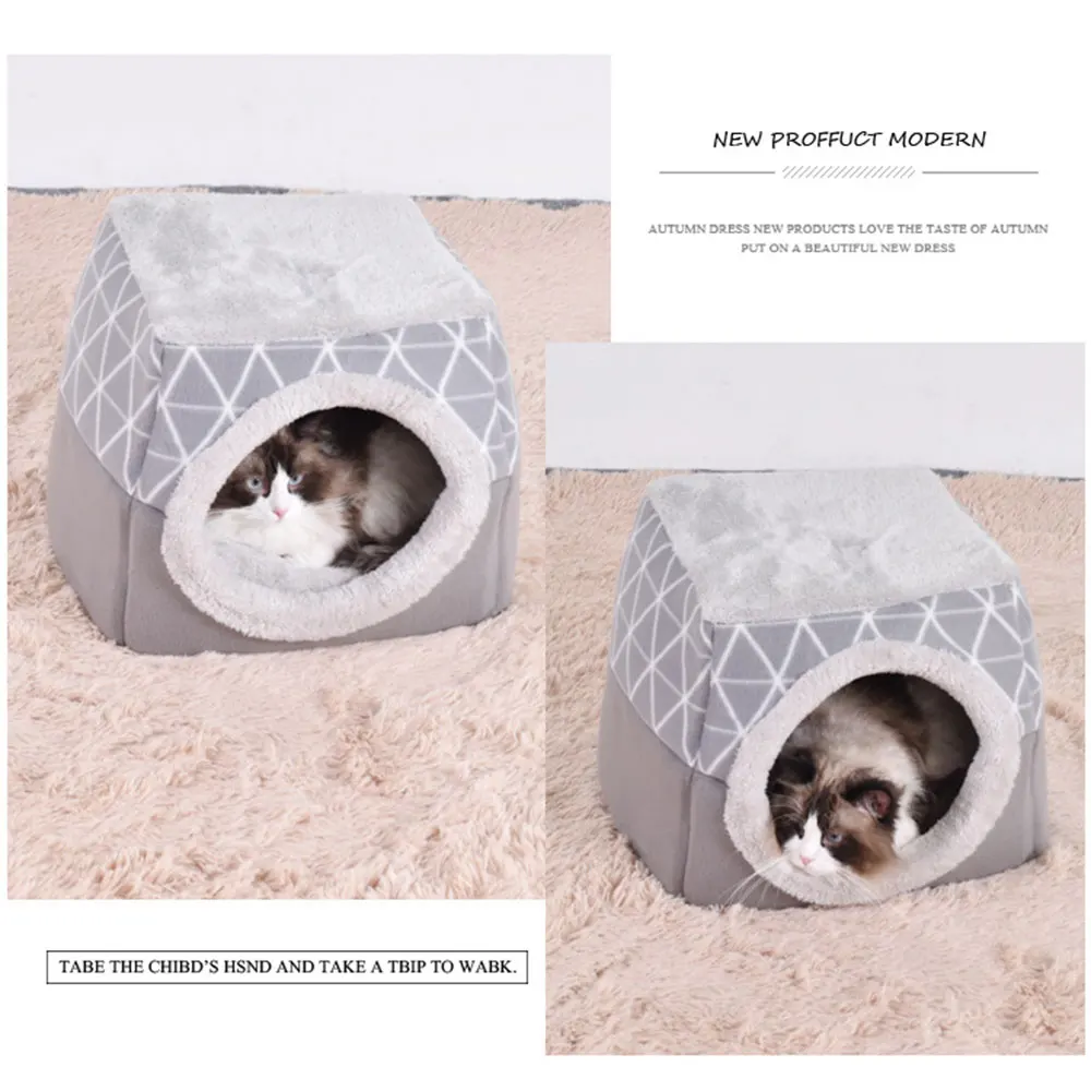 

Pet bed for Cats Dogs Soft Nest Kennel Bed Cave House Sleeping Bag Mat Pad Tent Pets Winter Warm Cozy Beds 2 Size L XL 2 Colors