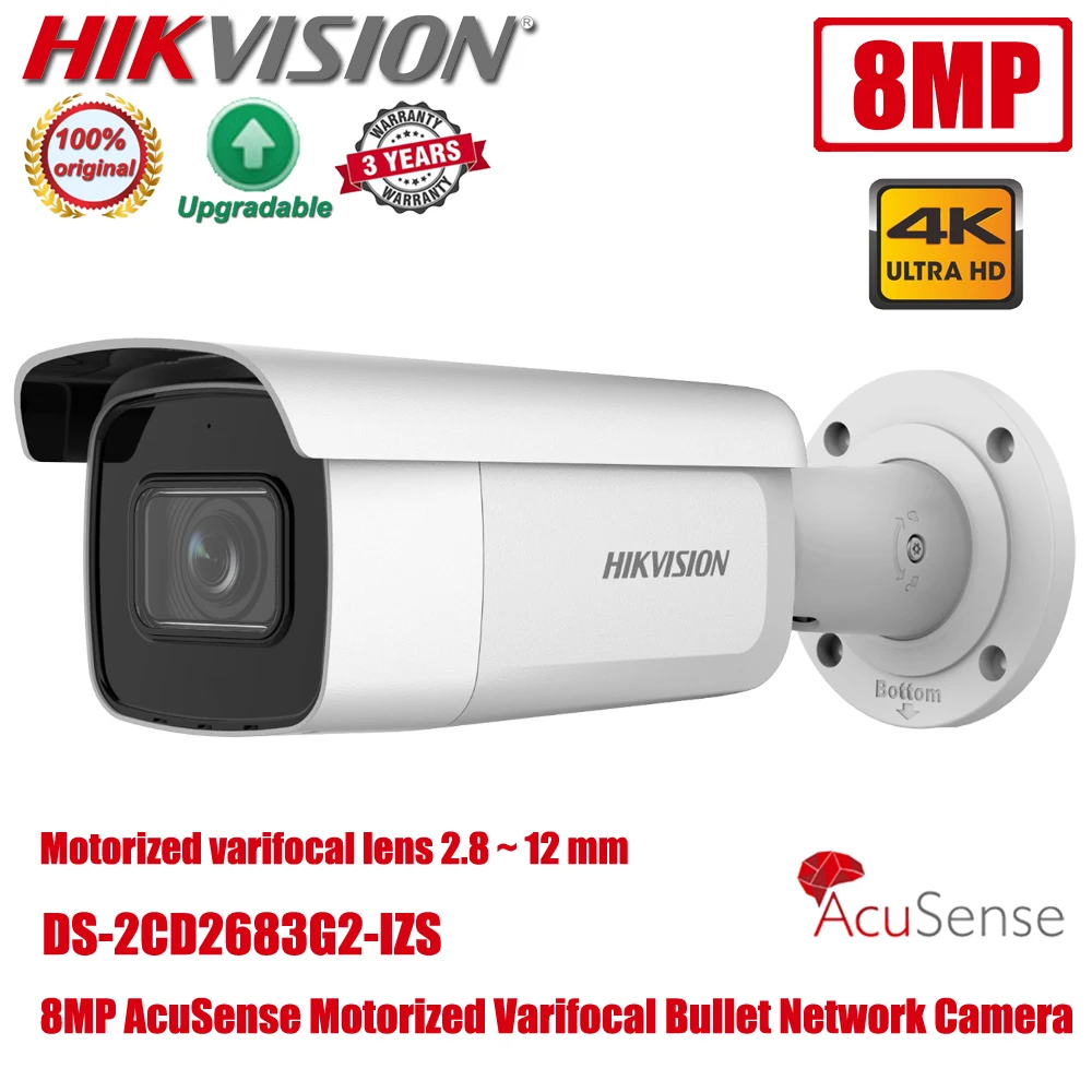

Original Hikvision DS-2CD2683G2-IZS AcuSense 8MP 4K POE WDR IP67 IK10 Motorized Varifocal Bullet Network CCTV IP Camera
