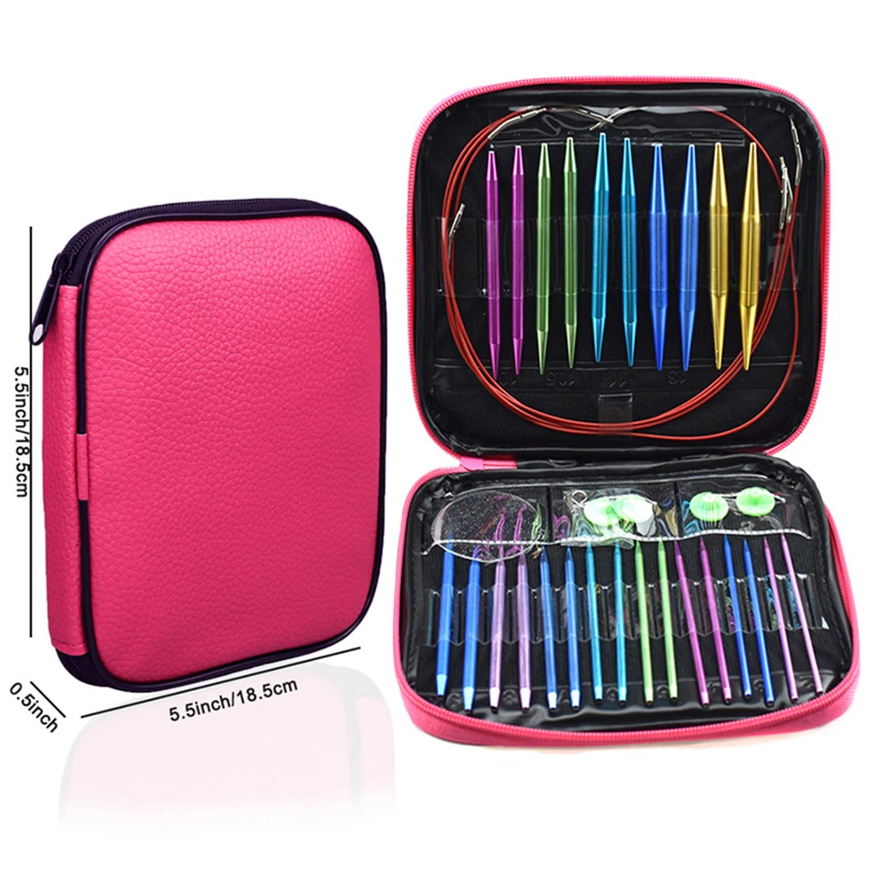 

Knitting Needle Weave Tools Kits Crochet Hook for DIY Sewing w/Storage Bag Sweater Knit Weave Craft Sewing Set