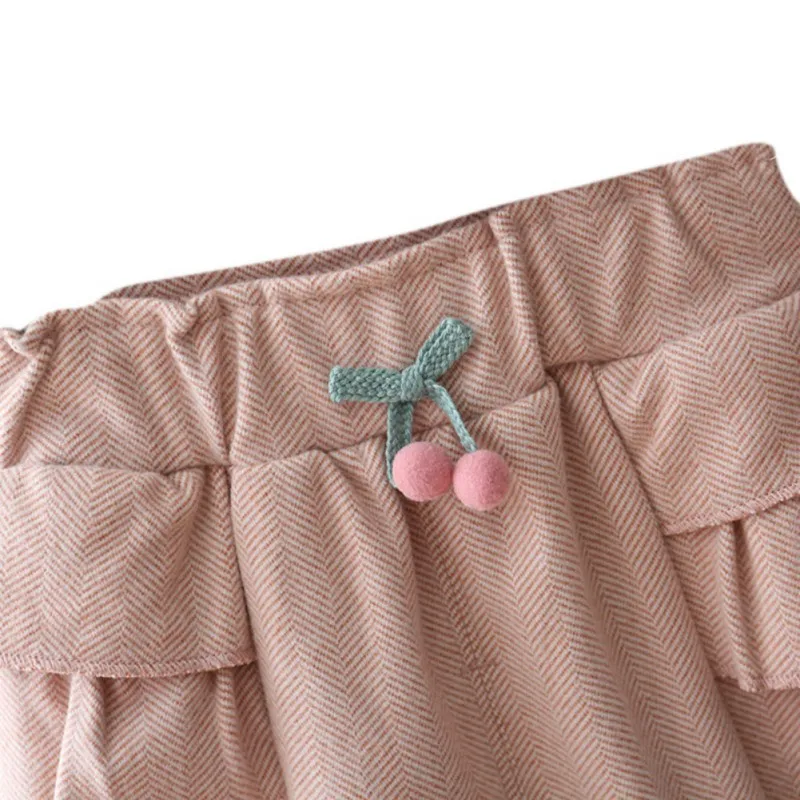 Новинка 2021 Осенние хлопковые однотонные штаны для маленьких девочек с принтом