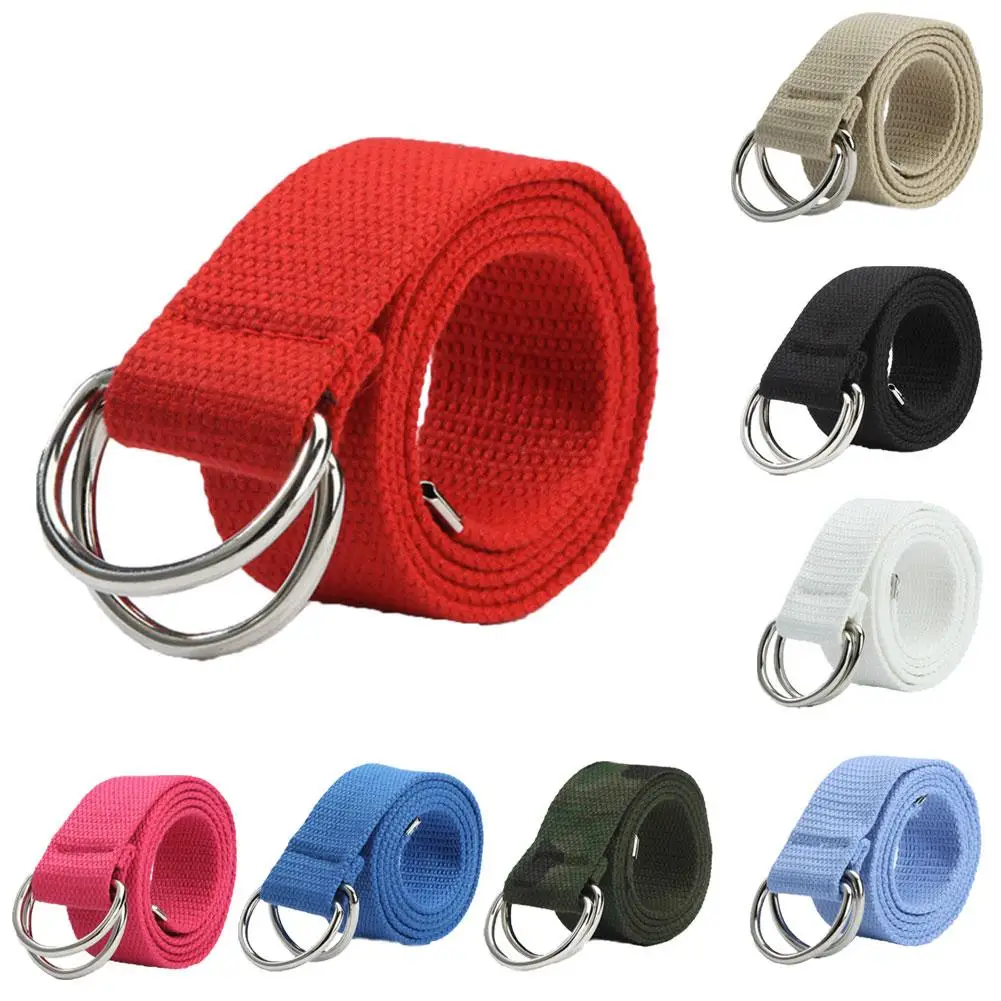 Модный повседневный мужской женский спортивный холщовый ремень с двойной