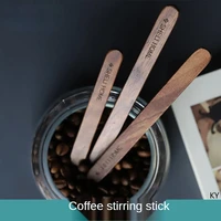 simple phase wood mixing piece solid wood coffee milk tea long handle stirring bar hotel tableware mini spoon coffee spoon