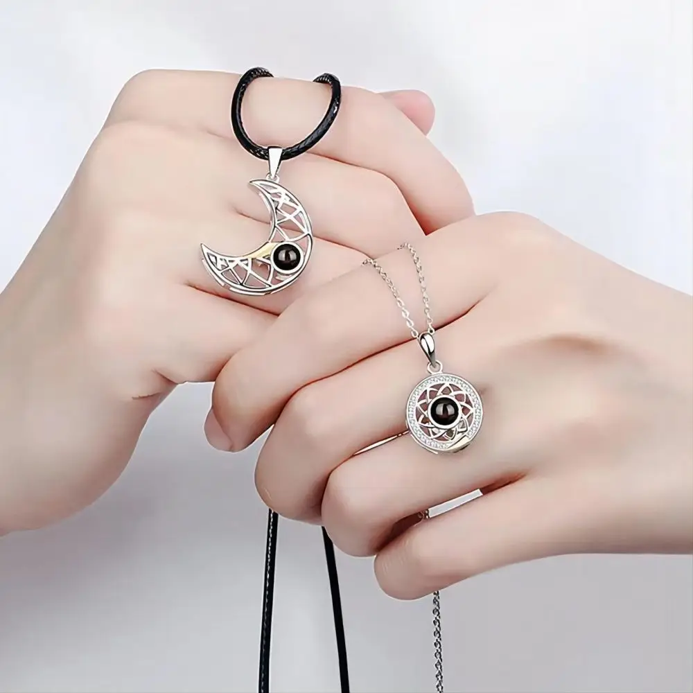 

2 Pcs/Set Magnetic Couple Necklace for Lovers Choker Sun Moon Necklaces For Men Women Girls Boy Jewelry Valentine's Day Gift