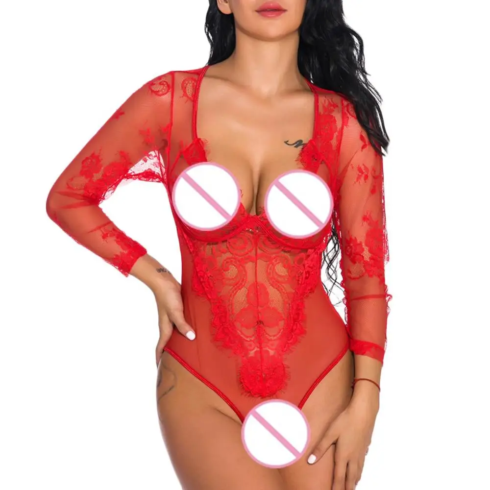 Новинка 2019 сексуальный кружевной женский комбинезон прозрачная одежда для сна с