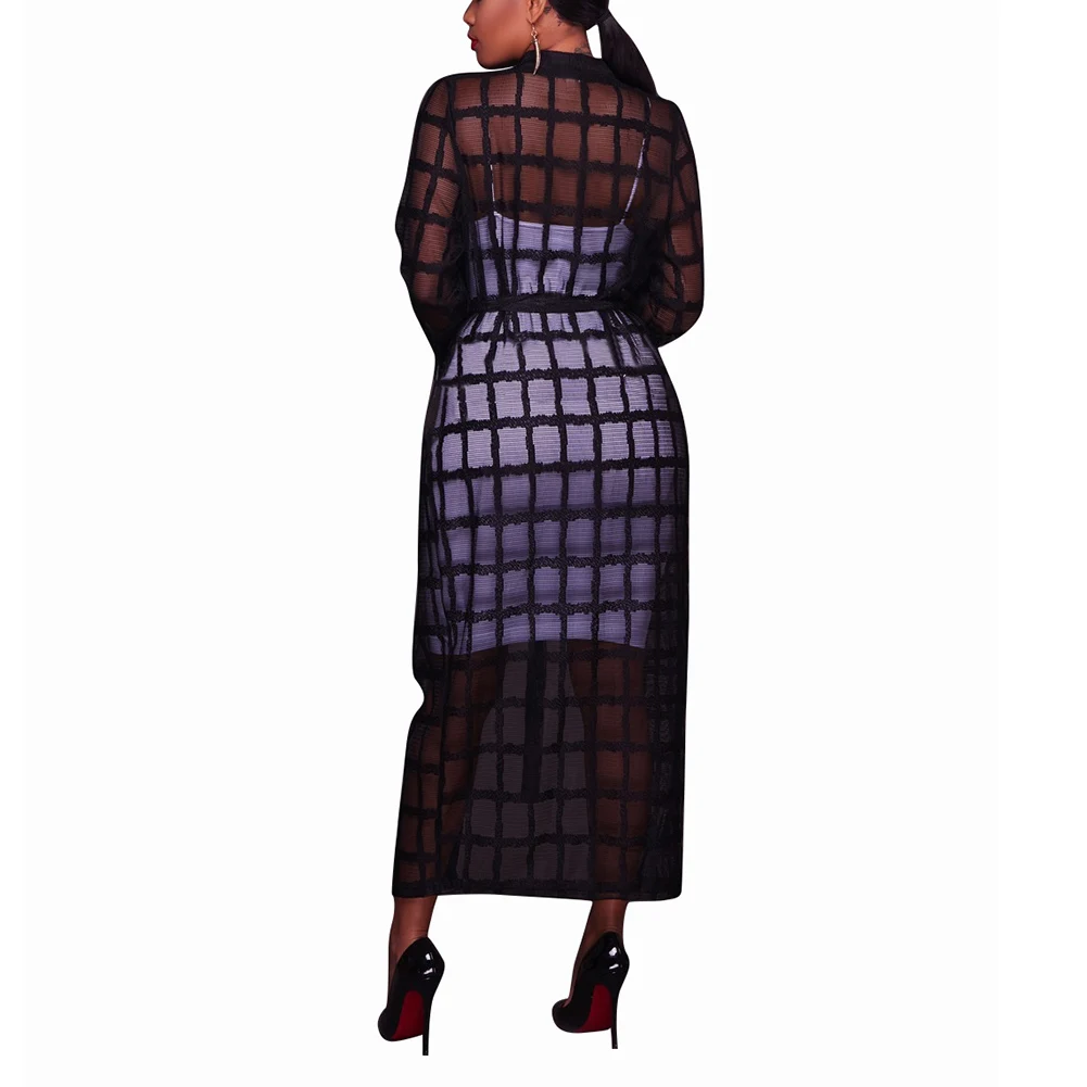 Летнее Черное длинное женское блестящее повседневное пляжное прозрачное