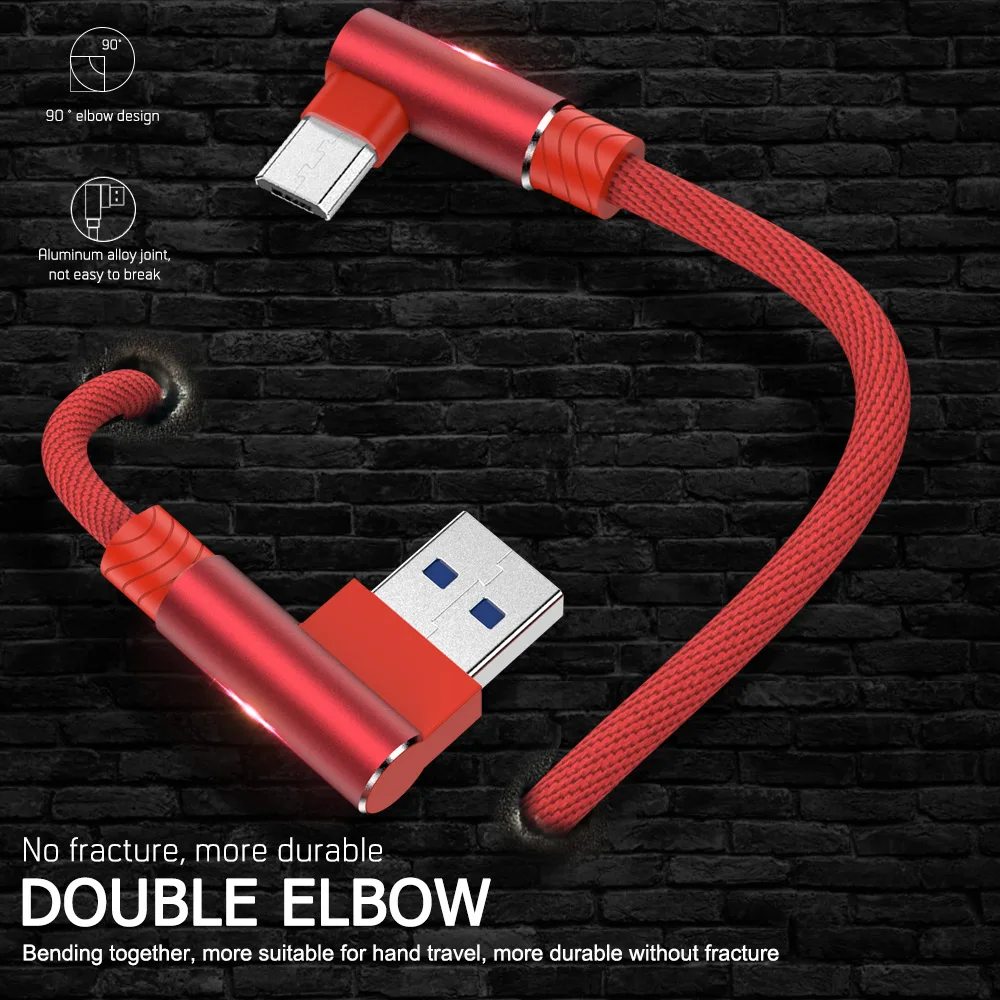 90 градусов микро USB кабель Шнур зарядное устройство данных для Samsung A10S S7 Huawei Honor 10i