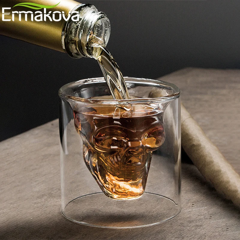 ERMAKOVA 25 мл/75 мл/150 мл стекло череп рюмка вино пиво бокал для виски вино водка бар клуб пиво вечерние отель свадебные бокалы