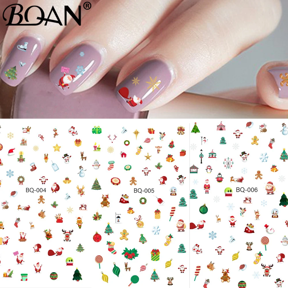 BQAN 3PCS Halloween Nail Design 2021 Sticker for Art Anime Skull Bone Snake Maple Leaf Decals Manicure Decor | Красота и здоровье