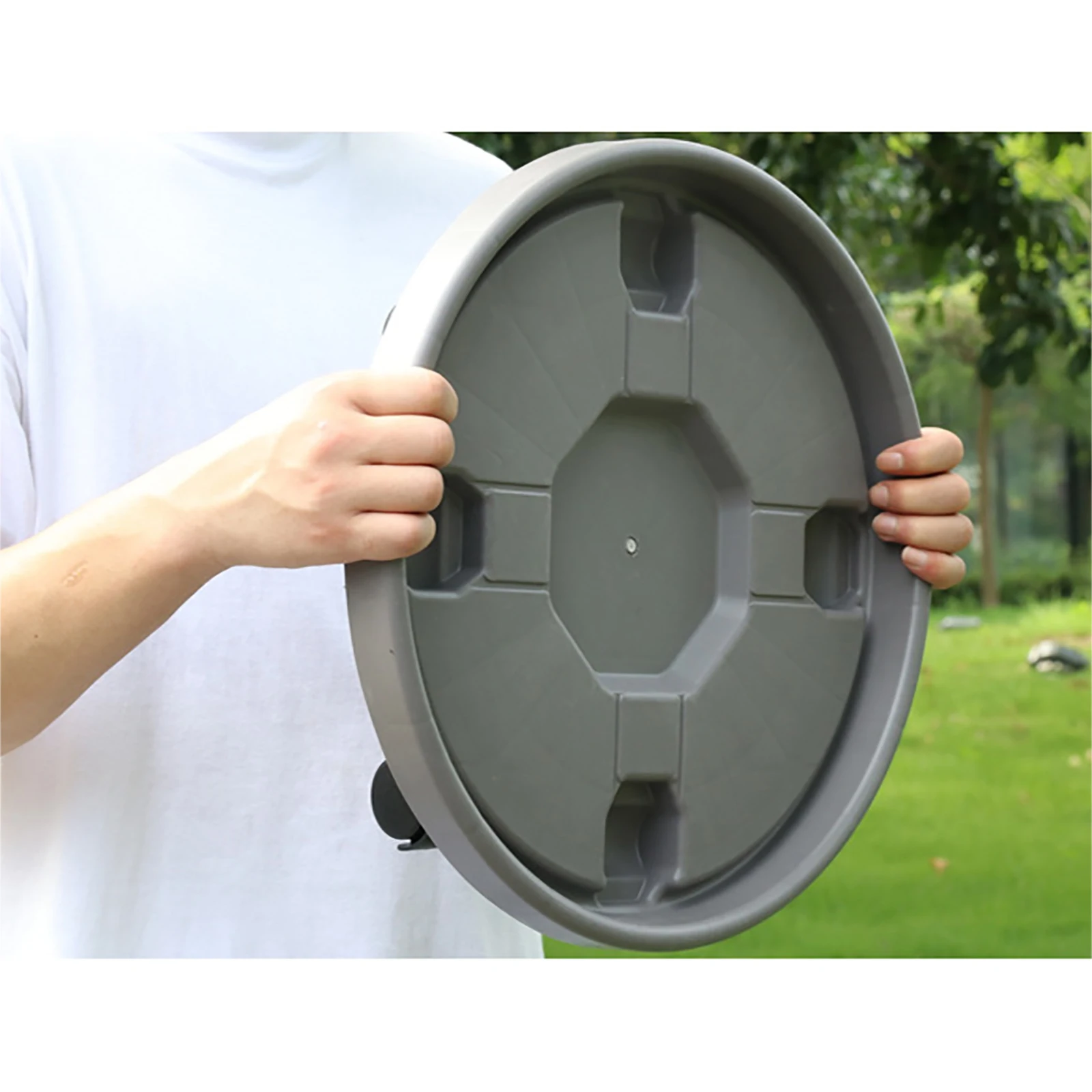 Круглый пластиковый поднос цветочного горшка лоток подвижный держатель