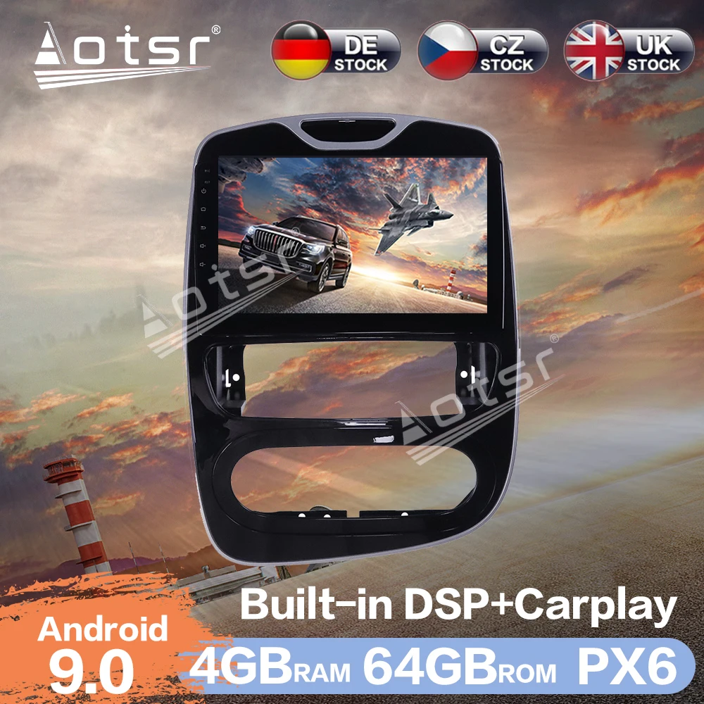 

Aotsr Android 9.0 4 + 64 ГБ Автомобильный радиоплеер GPS-навигация DSP Автомобильный видео HD 10 дюймов мультимедийный плеер для Renault Clio 9,0-2016