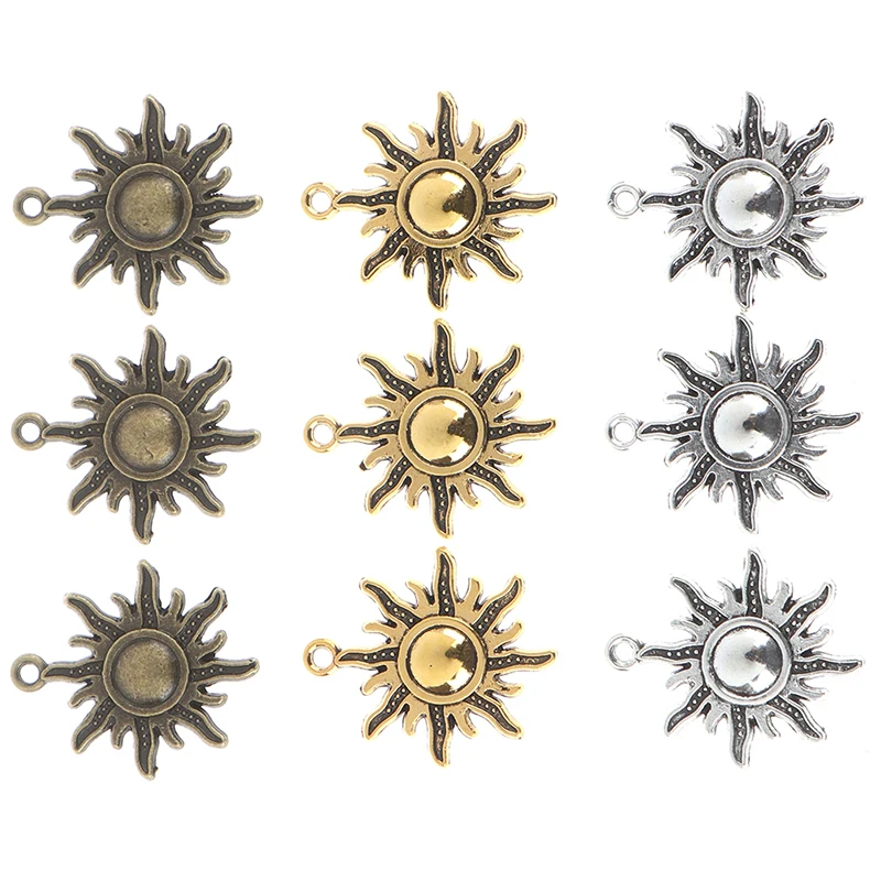 10PCS/set Antique Bronze Sun Charms Pendant For Jewelry Making | Украшения и аксессуары