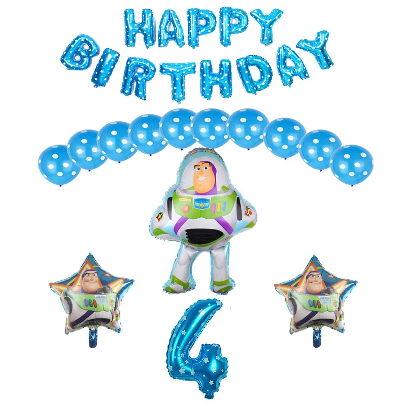 29 шт./лот История игрушек алюминиевая фольга Numbe воздушные шары для дня рождения