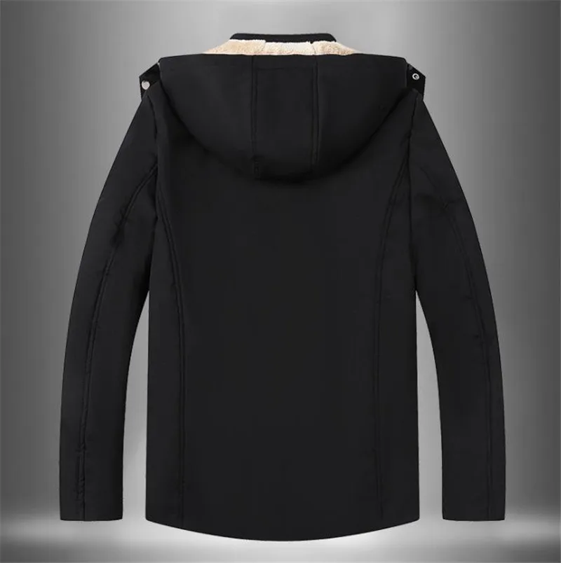 Men Winter New Snow Warm Parkas Jacket Coat Men Outwear Casual Hooded Thick Fleece Parka Men 6XL 7XL