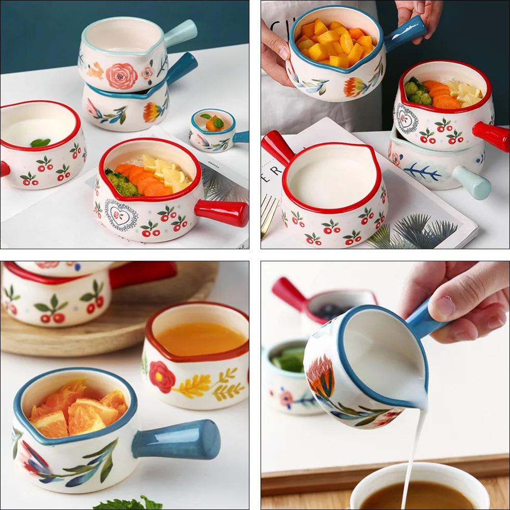 

2Pcs Ceramic Sauce Storage Jug Kitchen Mini Food Storage Can (Assorted Color)