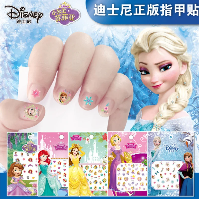 Disney Frozen Эльза Анна макияж принцесса длинные волосы ногтей Наклейка игрушка