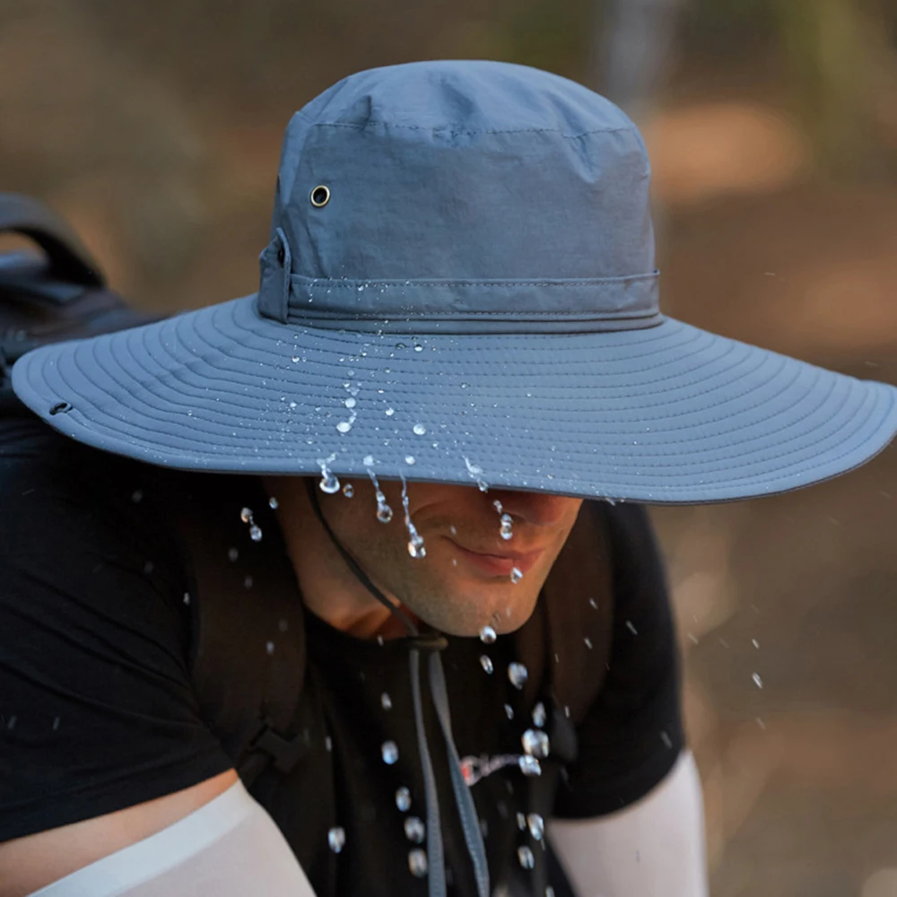 

2021 Мужская водонепроницаемая Солнцезащитная шляпа, уличная рыболовная Кепка с широкими полями, женская панама с защитой от УФ лучей, одното...