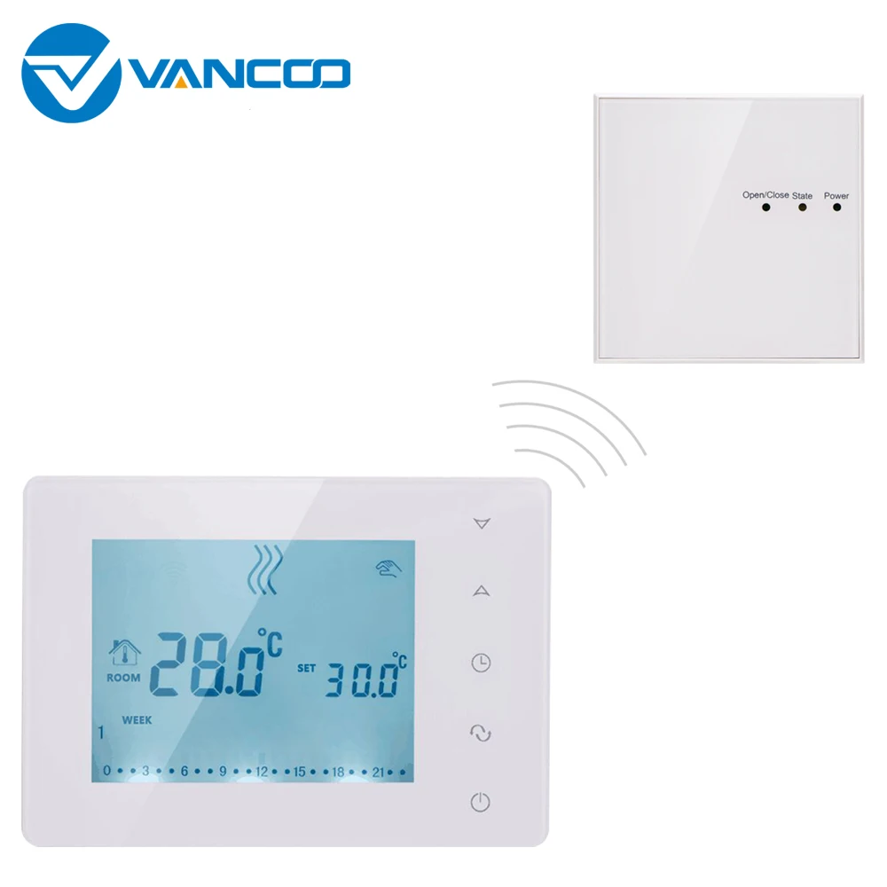 Vancoo RF беспроводной цифровой термостат Настенный Газовый Котел Отопление Еженедельно Программируемые температурные аккумуляторы с контроллером питание