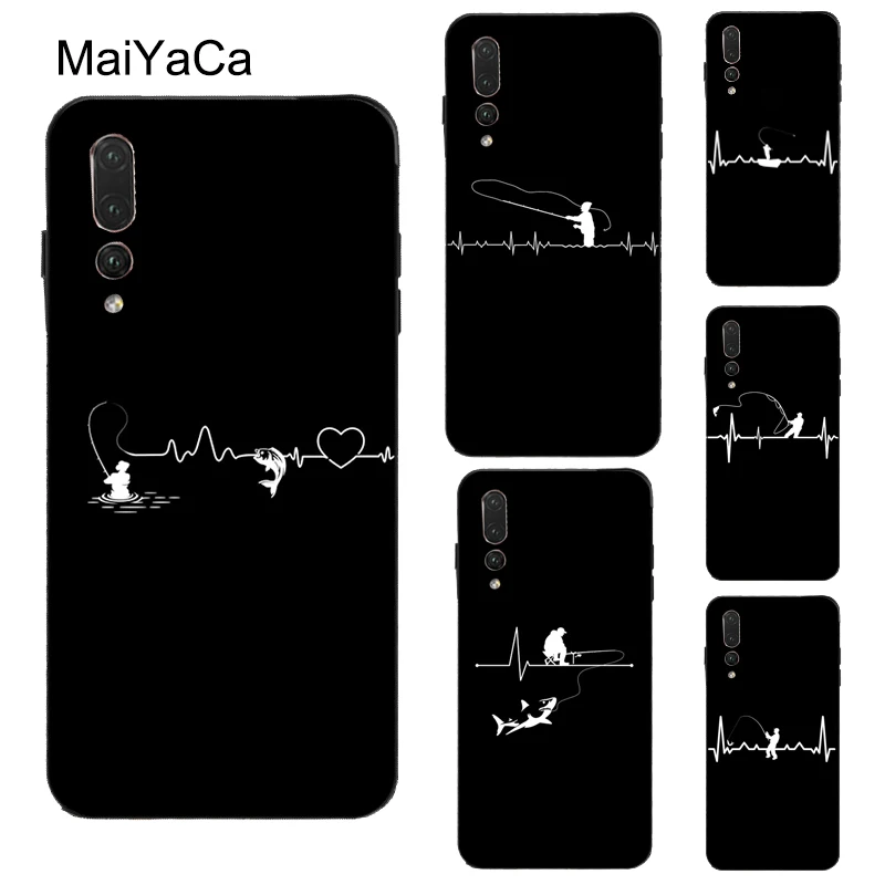 Чехол из ТПУ MaiYaCa Fishing Heartbeat для Huawei P20 P30 Pro P40 P10 Lite P Smart 2019 Z Mate 10 20 30 Pro|Бамперы| |