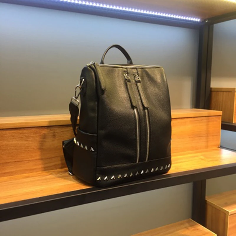 Женский Большой рюкзак из искусственной кожи высококачественный школьный для