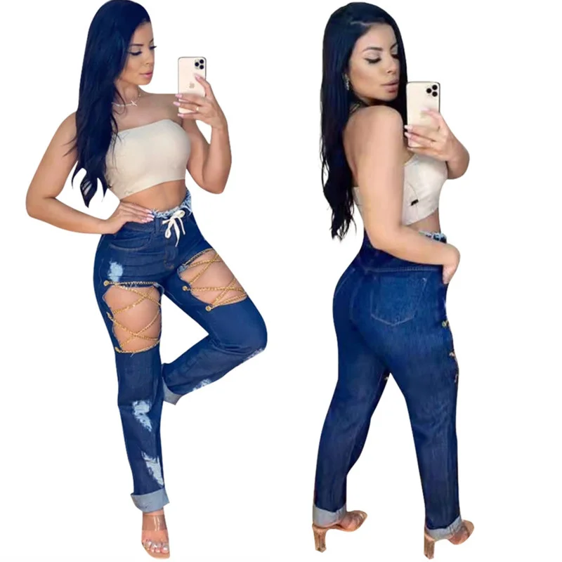 

2021 New Women Jeans Trousers Women's Jean Full Length Mom Jeans Cowboy Denim Pants Vaqueros Mujer Plus Size Streetwear Pantalon