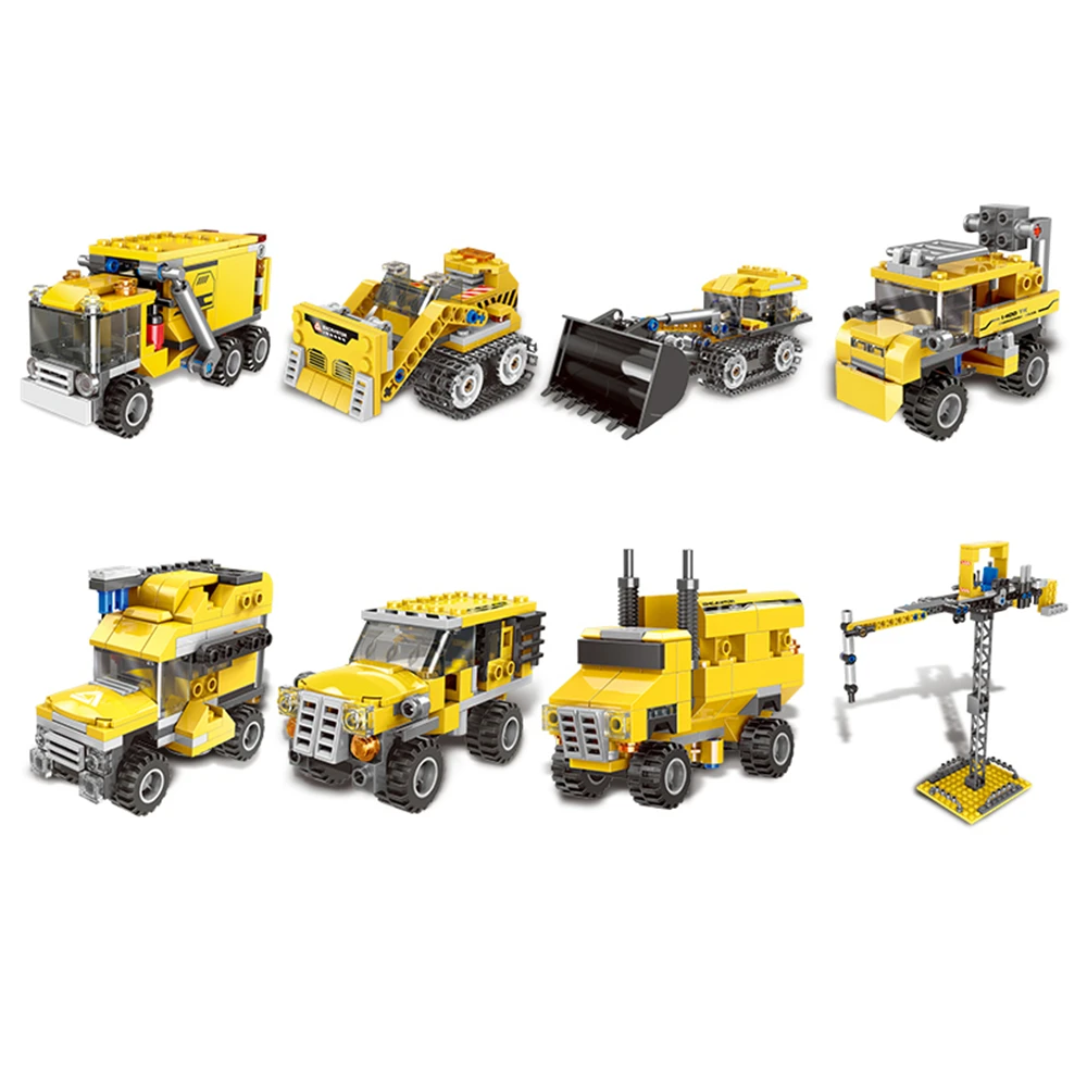 893 PCS City Technic Engineering Vehicle Building Blocks Set Creator Excavator Trucks Deformation Bricks Toys For Children gift | Игрушки и