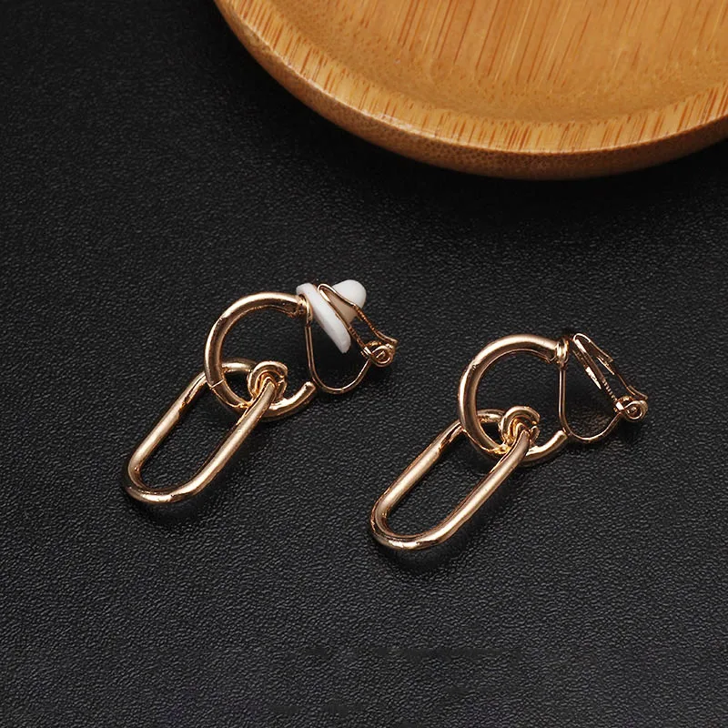 Серьги клипсы цвет без отверстий рандомные серьги прокола не пирсинг ювелирные