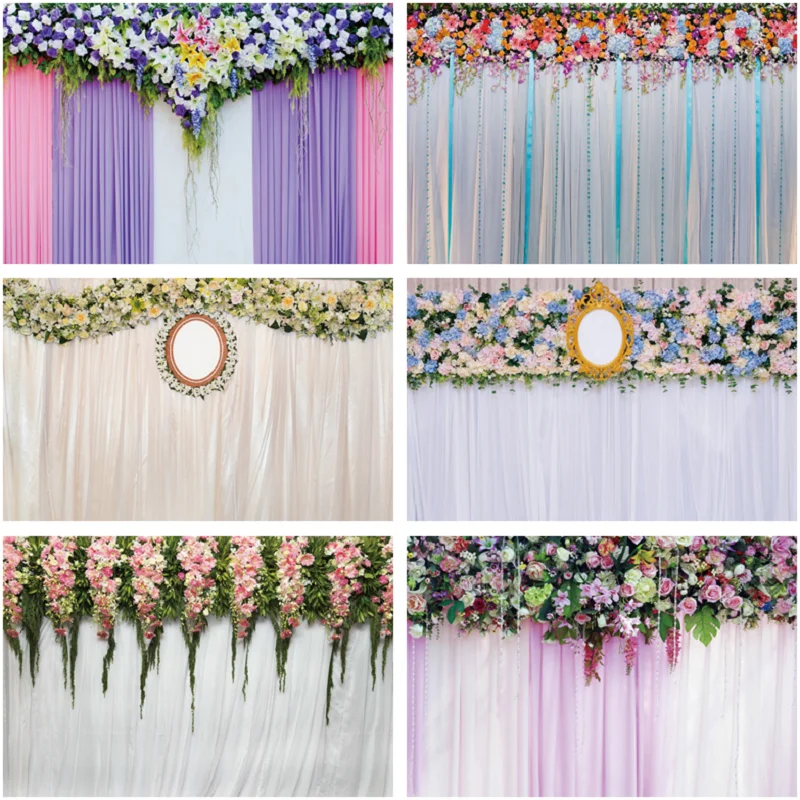 Элегантные и красивые стильные фоны для свадебной вечеринки с цветами на стену