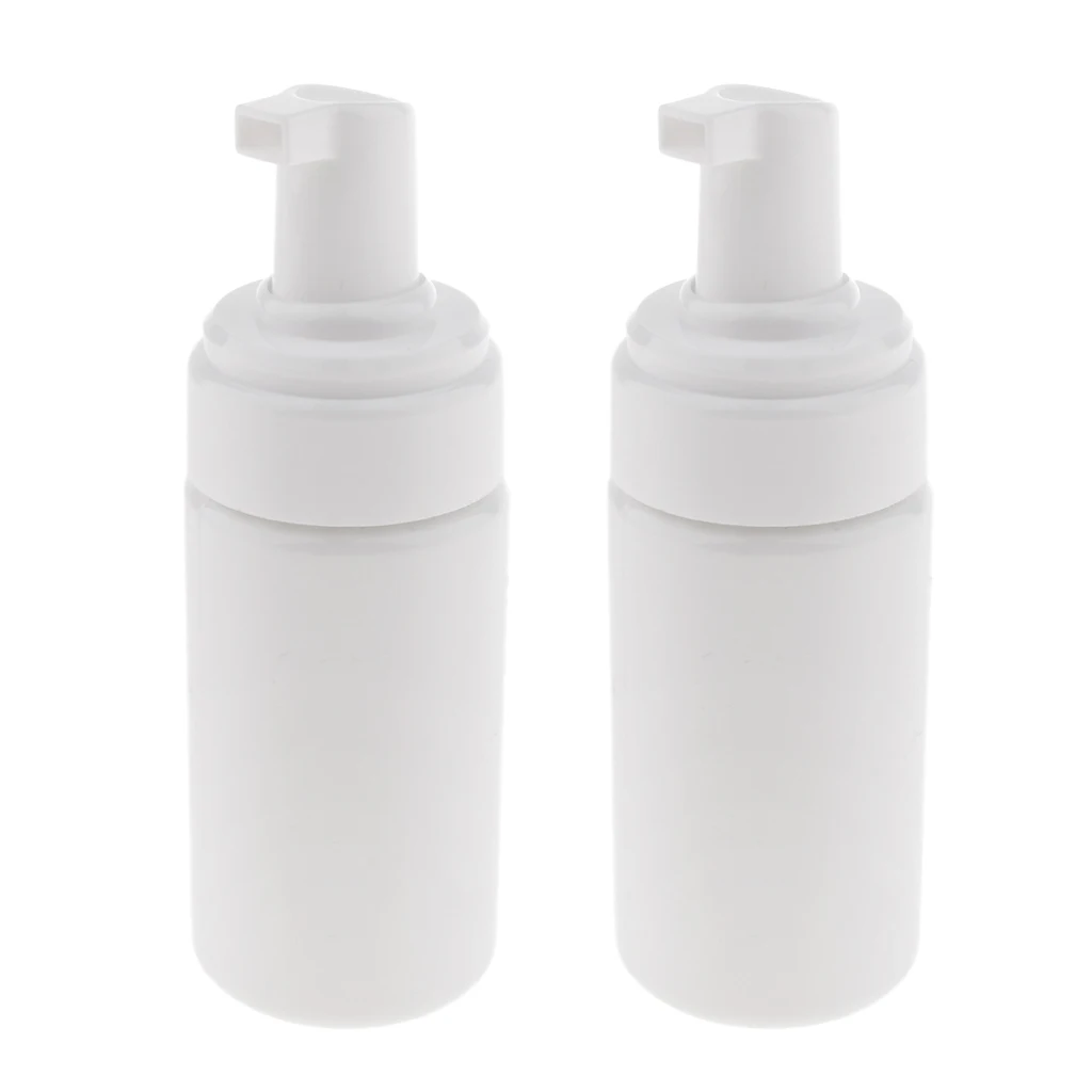 

2x Liquid Soap Shampoo Lotion Foam Pump Dispenser Plastic 100ml Bath Bottle