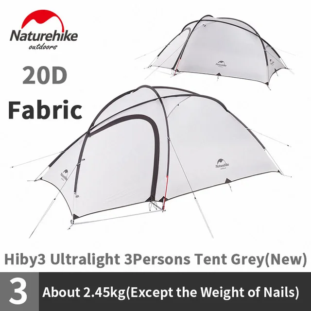 3 Person-White 20D Naturehike палатка Hiby серии кемпинговая палатка 3-4 человек открытый 20D силиконовый двойной слой ткани в китайском стиле 4 сезона Сверхлегкий Семья палатка - Цвет: 3 Person-White 20D