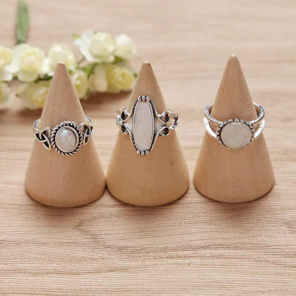 Bague Femme, винтажные кольца для женщин, геометрической формы, в стиле бохо, цветок, кристалл, кольцо на кончик пальца, набор, богемный, миди, ювелирные изделия, серебряный цвет