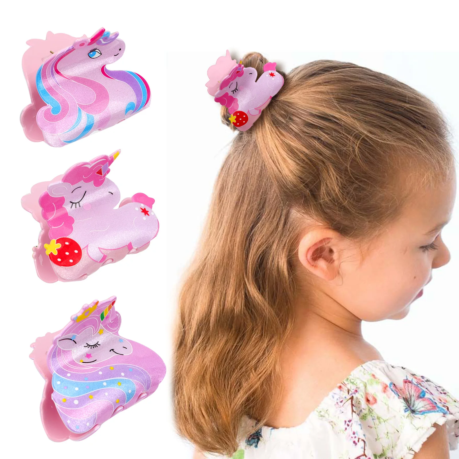 

Creative Starry Sky Cute Cartoon Character Trend Frosted Acrylic Hair Clip Fashion Simple Cartoon Wild Child Girl Clip