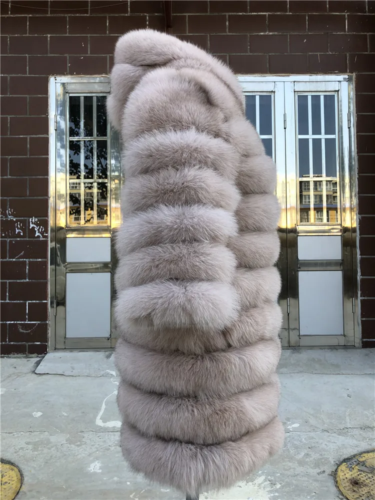 Натуральная Шуба из натурального Лисьего меха, Женский Зимний натуральный жилет, Толстая теплая длинная куртка с рукавами, верхняя одежда пальто женское