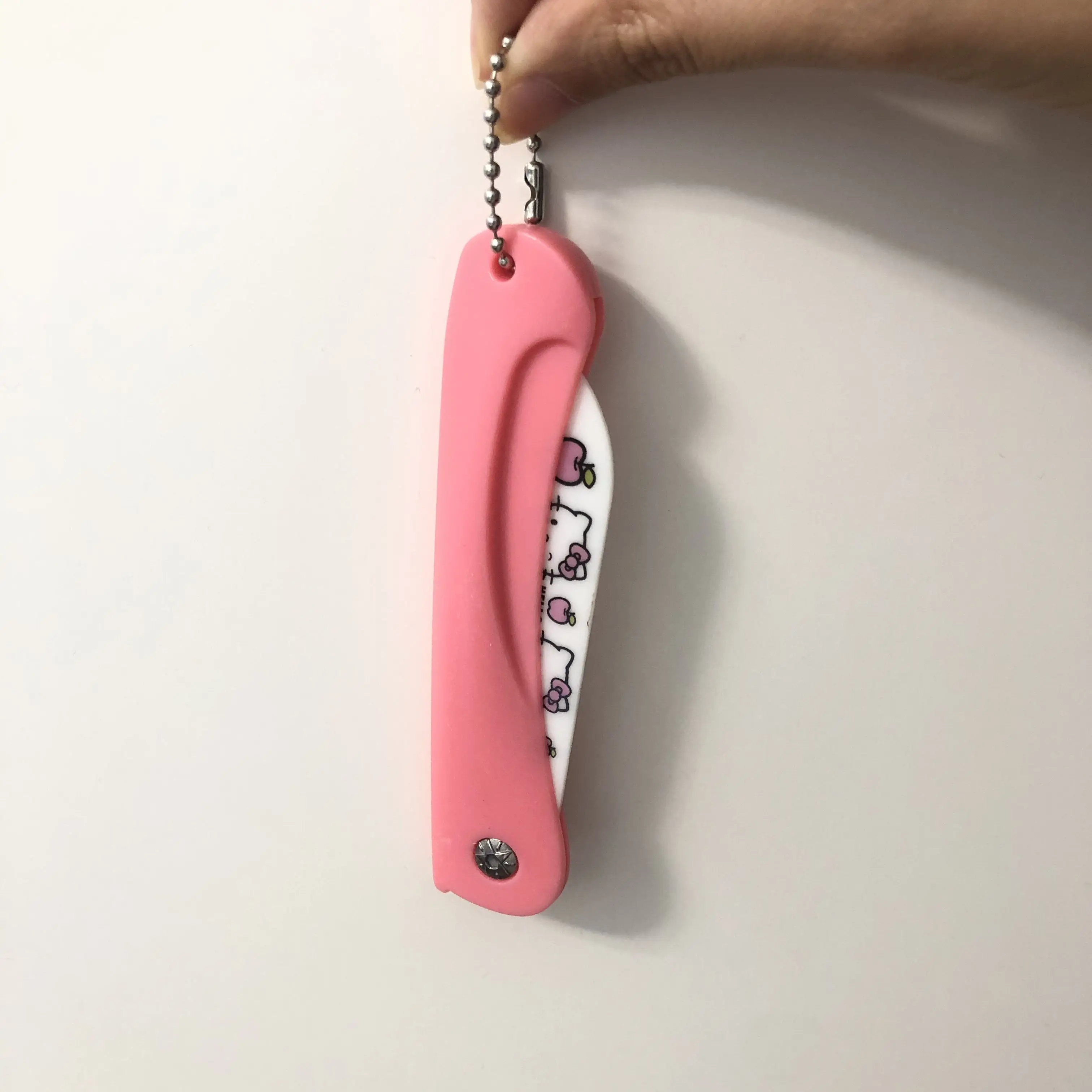 Очень милый мультяшный Керамический нож складной для чистки овощей розовый