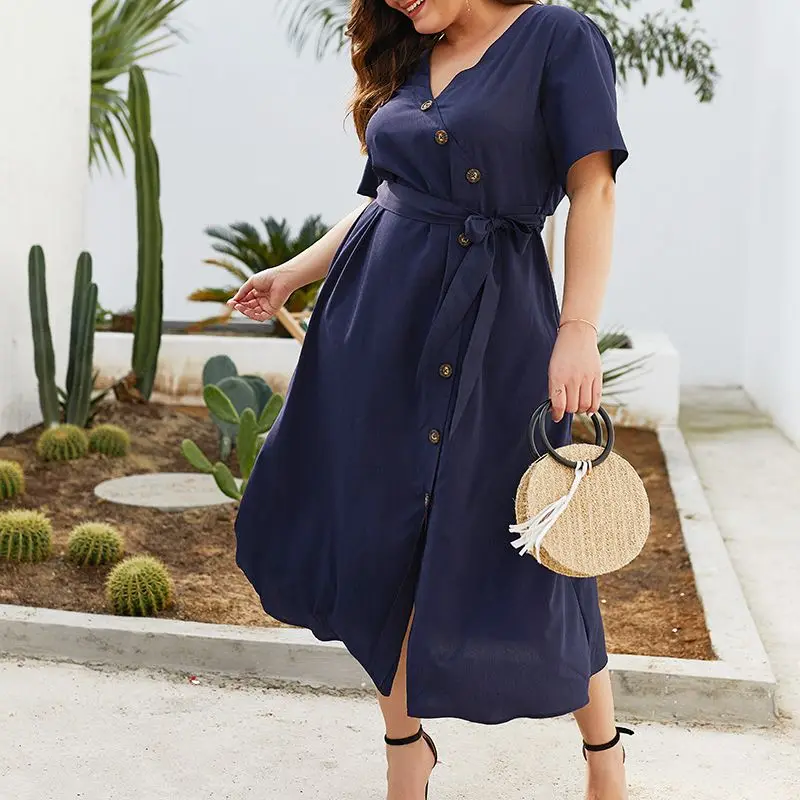 Женское платье большого размера 3xl 4xl длинное vestidos vestido с v образным вырезом