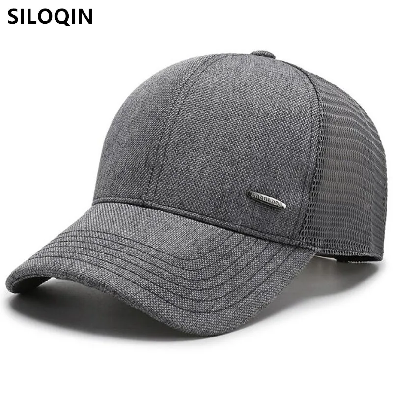 

SILOQIN Adjustable Size Men Women Mesh Cap Breathable Baseball Caps Snapback Cap Bone Black Hat Summer Couple Casual Sports Cap