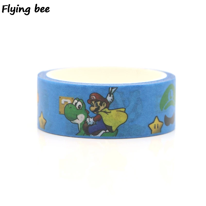 Flyingbee 15 мм X 5 м Super Mario Bros васи лента бумага DIY декоративная клейкая лента Канцтовары забавные маскирующие Ленточные принадлежности X0287