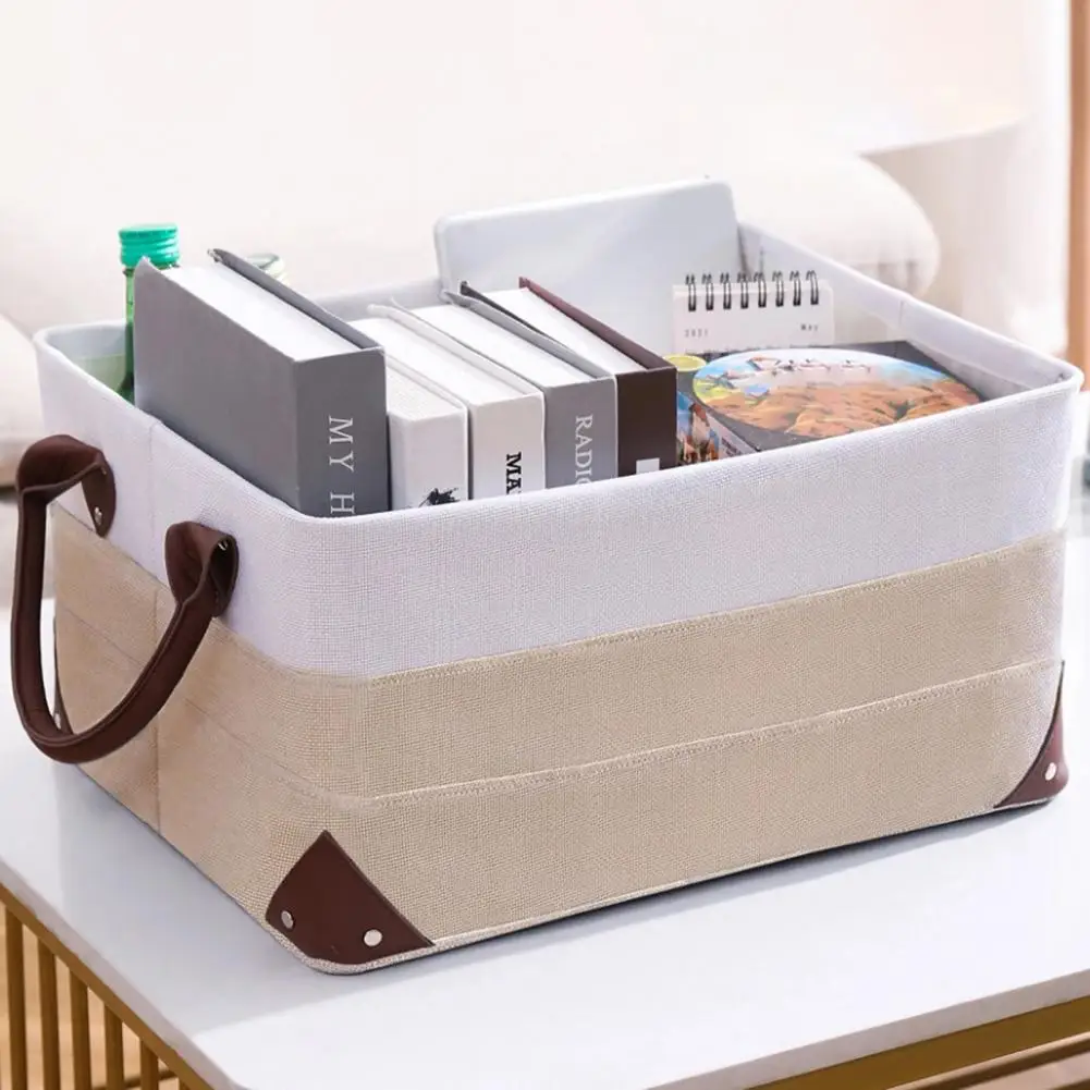 

Convenient Practical Soft to Touch Storage Baskets Cotton Flax Storage Baskets Large Capacity for Living Room