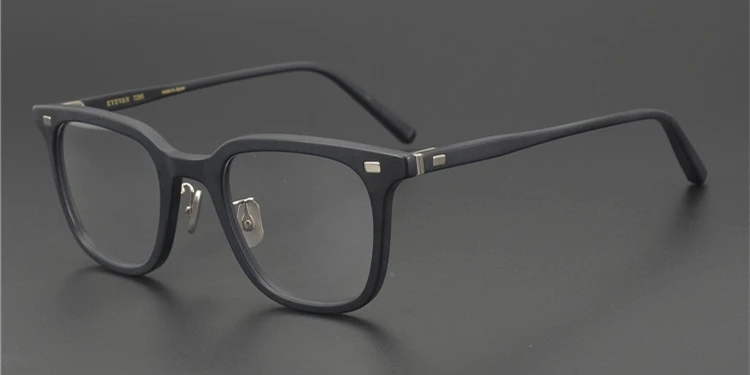 Matt-black 319 Винтажная качественная ацетатная оправа для очков EV319/320, квадратные стильные очки для женщин и мужчин, чехол в коробке для близорукости, линзы по рецепту - Цвет оправы: Matt-black 319