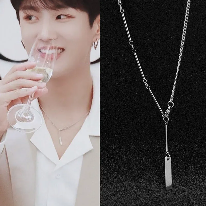 Новое корейское ожерелье из нержавеющей стали с геометрической подвеской в виде