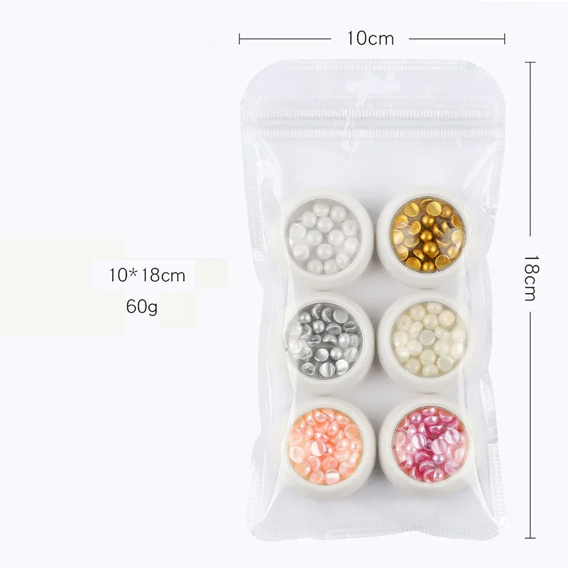 6 шт./лот Стразы для ногтей крошечные Стальные Бусины полукруглые жемчужные