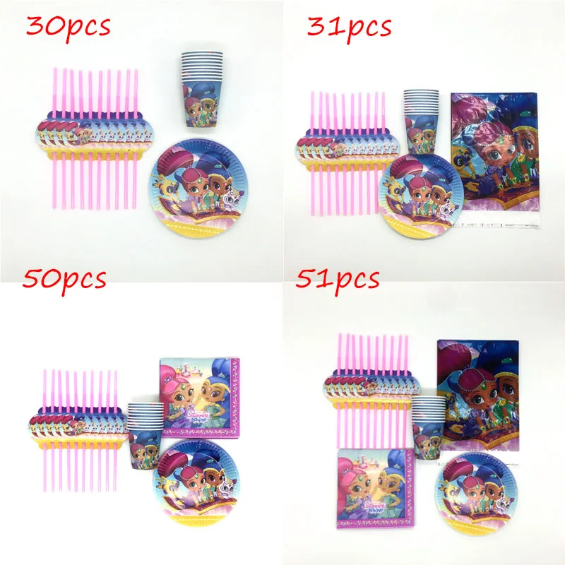 51 шт./лот изображением Шиммер и шайн из мультфильма бумажный стаканчик салфетка