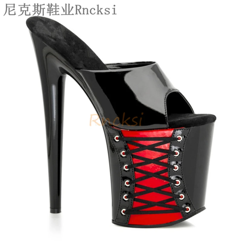 Rncksi 20 см Супер Высокий каблук сексуальные свадебные туфли для ночного клуба