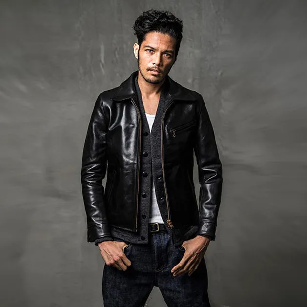 

Classic Horseskin Coat Mens 100% Genuine Leather Jackets Fashion Man Slim Japan Jacket Quality