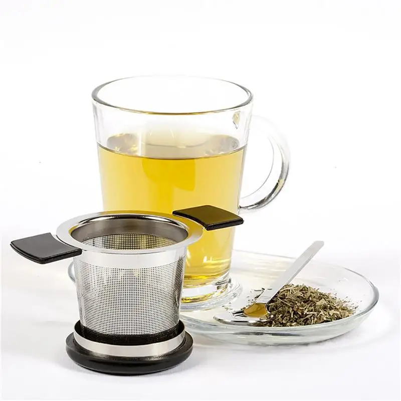 Сетчатый ситечко для чая с ручками многоразовый из нержавеющей стали