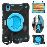 tablet case for ipad mini 6 heavy duty kids safe hard pc rugged high impact shoulder strap rotating ring kickstand shell cover