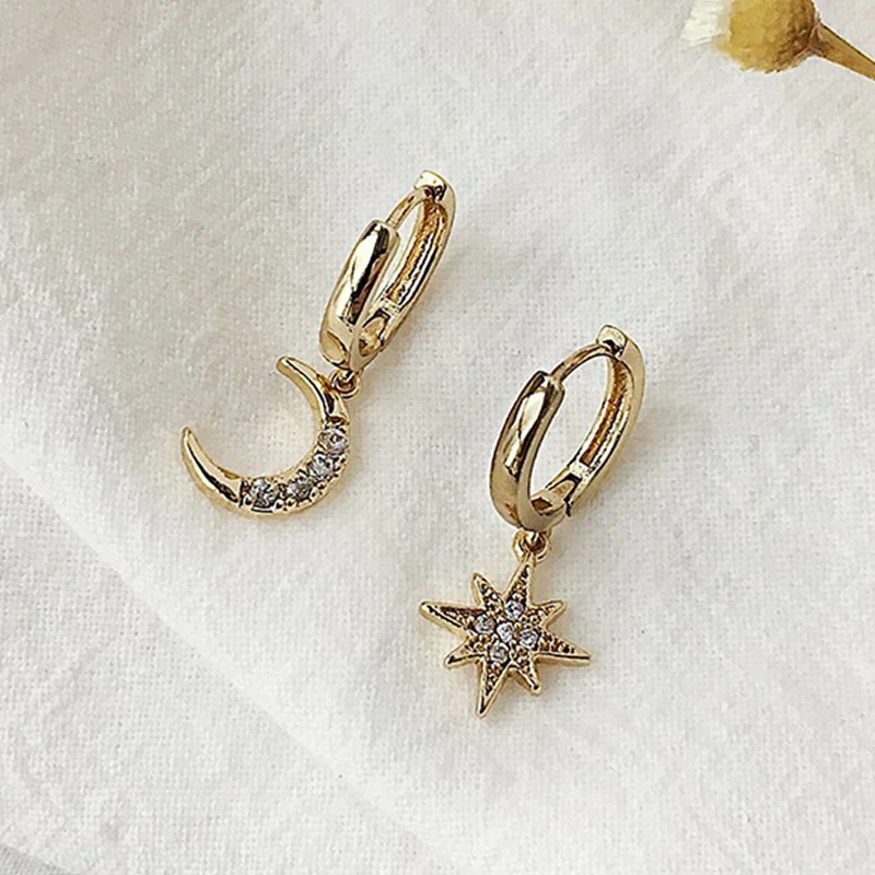 Женские серьги с кристаллами классические геометрические серьги-подвески