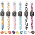 Ремешок для Apple Watch Series 6 5 4 40 мм 44 мм, мягкий спортивный Силиконовый браслет с цветочным принтом для iWatch Band SE 3 38 мм 42 мм